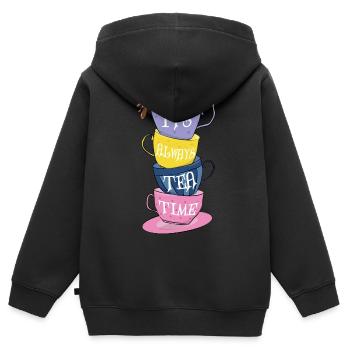 Es ist immer Teezeit - Kinder Premium Organic Zip Hoodie - Schwarz - Hinten - AI Model Kid Male (0cm)