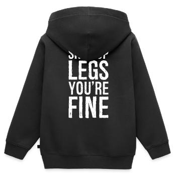 Halt die Klappe, Beine, es geht dir gut - Kinder Premium Organic Zip Hoodie - Schwarz - Hinten - AI Model Kid Male (0cm)