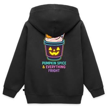 Citrouille Épices & Tout Fright - Halloween - Sweat Premium à capuche zippé enfant bio - noir - Dos - AI Model Kid Male (0cm)