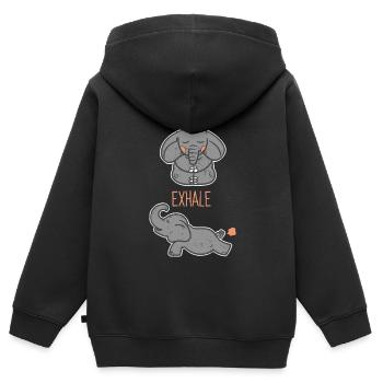 Yoga Elefant - Inhale, Exhale - Kinder Premium Organic Zip Hoodie - Schwarz - Hinten - AI Model Kid Male (0cm)