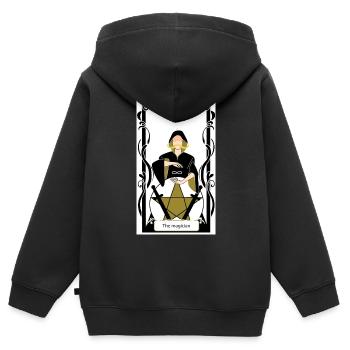 Le magicien  - Sweat Premium à capuche zippé enfant bio - noir - Dos - AI Model Kid Male (0cm)