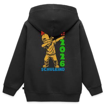 Bäääam ! Enfant scolaire 2026 - Inscription scolaire - Sweat Premium à capuche zippé enfant bio - noir - Dos - AI Model Kid Male (0cm)