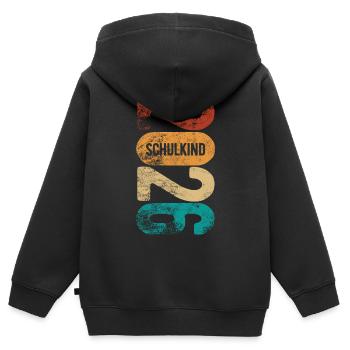 Enfant scolaire 2026 - Inscription scolaire - Première année - Sweat Premium à capuche zippé enfant bio - noir - Dos - AI Model Kid Male (0cm)