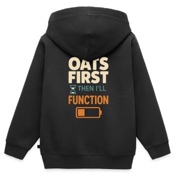 Culture du petit-déjeuner de la bouillie du jour au lendemain - Sweat Premium à capuche zippé enfant bio - noir - Dos - AI Model Kid Male (0cm)