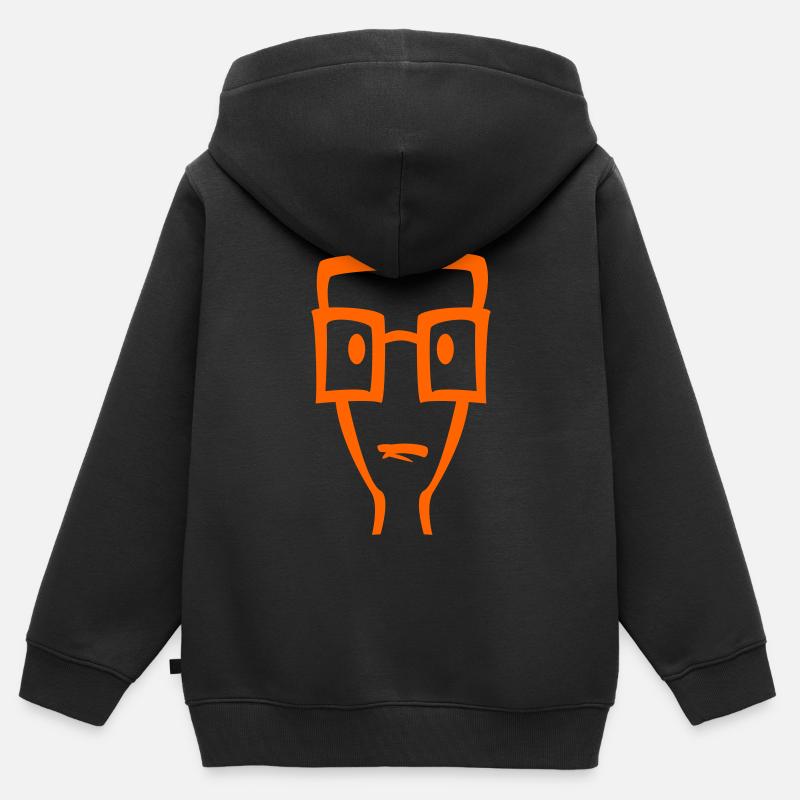 Garçon aux lunettes - Sweat Premium à capuche zippé enfant bio - noir