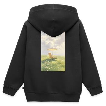 Soft sunlight - Kids Premium Organic Zip-up Hoodie - black - Back - AI Model Kid Male (0cm)