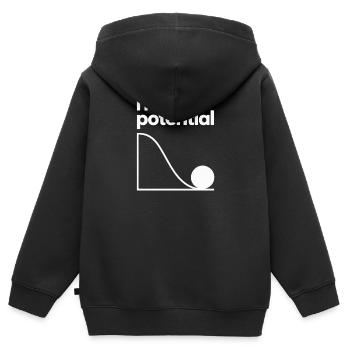 i had potential: Minimalist graphics - Kids Premium Organic Zip-up Hoodie - black - Back - AI Model Kid Male (0cm)