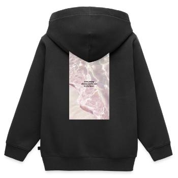 Graphique d’affirmation de manifestation - Sweat Premium à capuche zippé enfant bio - noir - Dos - AI Model Kid Male (0cm)