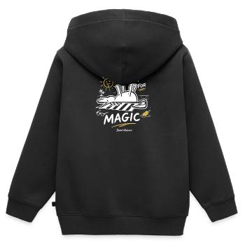 Trop chaud pour le design estival de la licorne Magic Dead - Sweat Premium à capuche zippé enfant bio - noir - Dos - AI Model Kid Male (0cm)