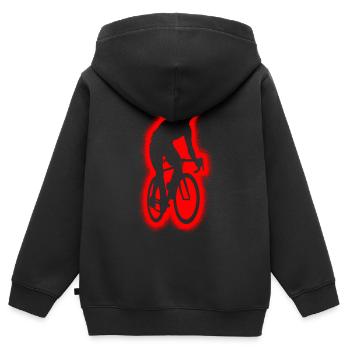 Rad Fahrrad Herren Damen Jungen Rennrad - Kinder Premium Organic Zip Hoodie - Schwarz - Hinten - AI Model Kid Male (0cm)