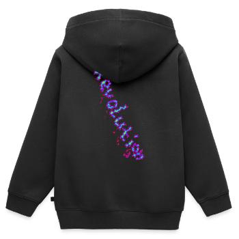 REVOLUTION (Special) - Kinder Premium Organic Zip Hoodie - Schwarz - Hinten - AI Model Kid Male (0cm)