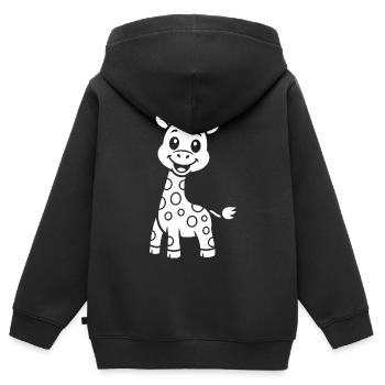 Giraffe Silhouette Kinder Safari Motiv - Kinder Premium Organic Zip Hoodie - Schwarz - Hinten - AI Model Kid Male (0cm)