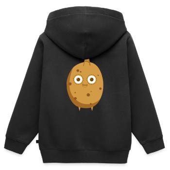 kartoffel mit horn,kartoffel, kartoffeleinhorn - Kinder Premium Organic Zip Hoodie - Schwarz - Hinten - AI Model Kid Male (0cm)