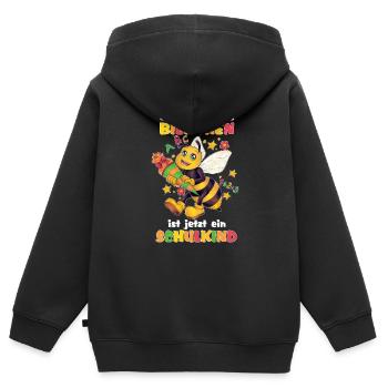 Biene fleißig Schule Zuckertüte Bienchen Kind - Kinder Premium Organic Zip Hoodie - Schwarz - Hinten - AI Model Kid Male (0cm)