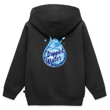 Wassertropfen - Kinder Premium Organic Zip Hoodie - Schwarz - Hinten - AI Model Kid Male (0cm)