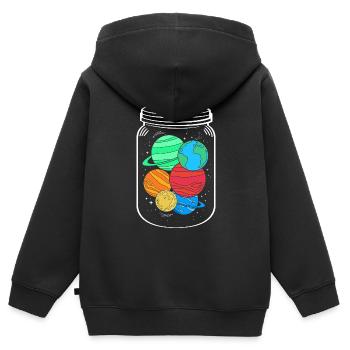 Space Space Outer Space Planets Universe - Kids Premium Organic Zip-up Hoodie - black - Back - AI Model Kid Male (0cm)