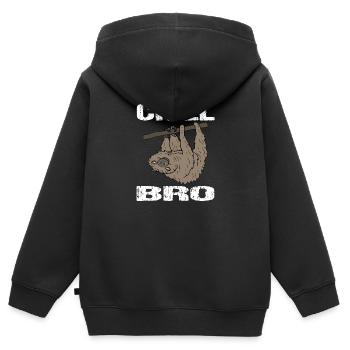 Chill - Kinder Premium Organic Zip Hoodie - Schwarz - Hinten - AI Model Kid Male (0cm)