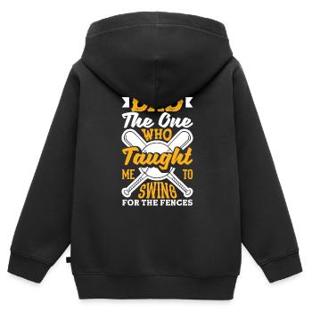 Dad Swing For The Fences Fathers Day Baseball - Kids Premium Organic Zip-up Hoodie - black - Back - AI Model Kid Male (0cm)