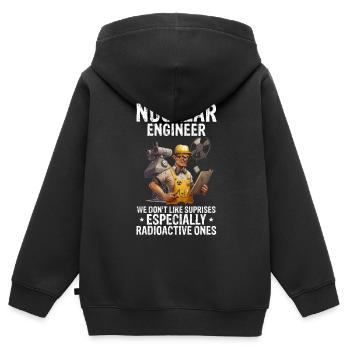 Nuklearingenieur für Kernkraftwerk und Kernenergie - Kinder Premium Organic Zip Hoodie - Schwarz - Hinten - AI Model Kid Male (0cm)