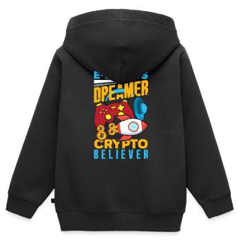 Cryptocurrency Rewards Gaming Blockchain Gamer - Kids Premium Organic Zip-up Hoodie - black - Back - AI Model Kid Male (0cm)