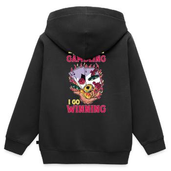 I Don't Do Gambling I Go Winning 5 - Kinder Premium Organic Zip Hoodie - Schwarz - Hinten - AI Model Kid Male (0cm)