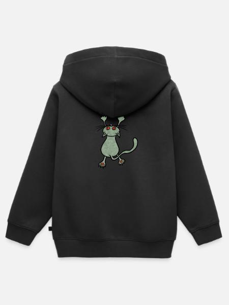 Wilde Katze grün - Kinder Premium Organic Zip Hoodie - 