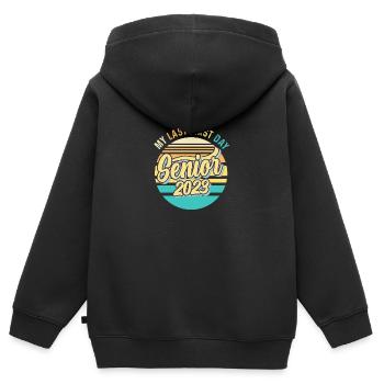 My Last First Day Senior Class Of 2023 - Kinder Premium Organic Zip Hoodie - Schwarz - Hinten - AI Model Kid Male (0cm)