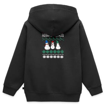 Merry Christmas Frohe Weihnachten - Kinder Premium Organic Zip Hoodie - Schwarz - Hinten - AI Model Kid Male (0cm)