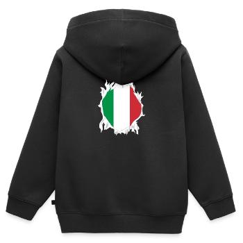 Flagge Italien Flagge, Italiens Flagge, flag Italy - Kinder Premium Organic Zip Hoodie - Schwarz - Hinten - AI Model Kid Male (0cm)
