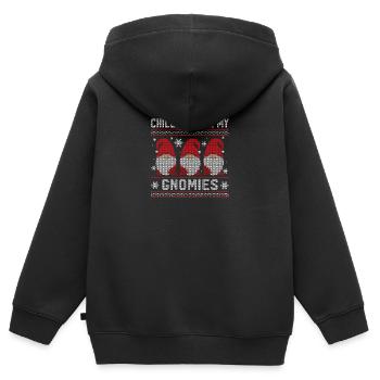 Mit meinen Gnomies hängen Chillin mit meinen Gnomi - Kinder Premium Organic Zip Hoodie - Schwarz - Hinten - AI Model Kid Male (0cm)