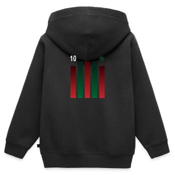 Maroc - Sweat Premium à capuche zippé enfant bio - noir - Dos - AI Model Kid Male (0cm)