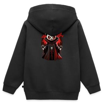 Panda-Vampir - Kinder Premium Organic Zip Hoodie - Schwarz - Hinten - AI Model Kid Male (0cm)