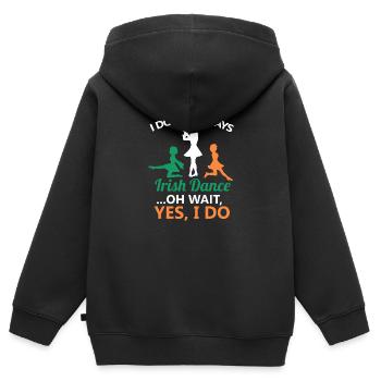 Ich tanze nicht immer Irish Dance Dancing Ireland Dancer - Kinder Premium Organic Zip Hoodie - Schwarz - Hinten - AI Model Kid Male (0cm)