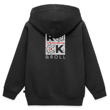 Rock & Roll Rock N Roll Rock AND Roll - Sweat Premium à capuche zippé enfant bio - noir - Dos - AI Model Kid Male (0cm)