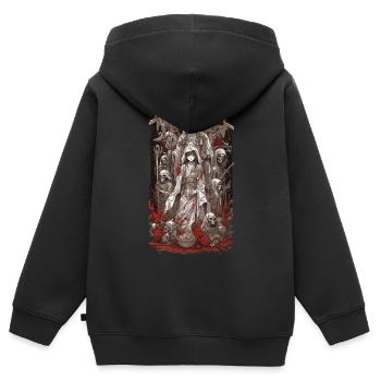 Okkultes Anime Gothic Streetwear Design - Kinder Premium Organic Zip Hoodie - Schwarz - Hinten - AI Model Kid Male (0cm)