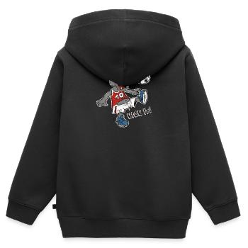 Kick it! - Kinder Premium Organic Zip Hoodie - Schwarz - Hinten - AI Model Kid Male (0cm)