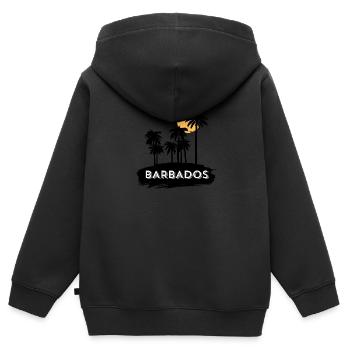 Vacances de voyage à la Barbade - Sweat Premium à capuche zippé enfant bio - noir - Dos - AI Model Kid Male (0cm)