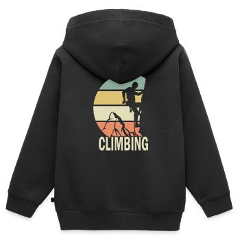 Climbing gift man woman sport climbing - Kids Premium Organic Zip-up Hoodie - black - Back - AI Model Kid Male (0cm)