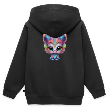 Créature mystique mignonne - Sweat Premium à capuche zippé enfant bio - noir - Dos - AI Model Kid Male (0cm)