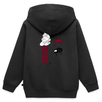 Das mutige, schwarze Schaf - Kinder Premium Organic Zip Hoodie - Schwarz - Hinten - AI Model Kid Male (0cm)