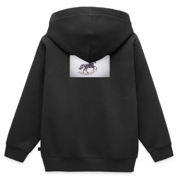 Glitzerndes Einhorn-Mosaik - Kinder Premium Organic Zip Hoodie - Schwarz - Hinten - AI Model Kid Male (0cm)