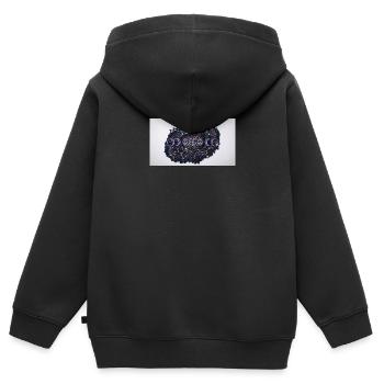 Mondphasen-Sternbild Mosaik - Kinder Premium Organic Zip Hoodie - Schwarz - Hinten - AI Model Kid Male (0cm)