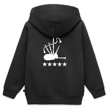 Dudelsack - Kinder Premium Organic Zip Hoodie - Schwarz - Hinten - AI Model Kid Male (0cm)