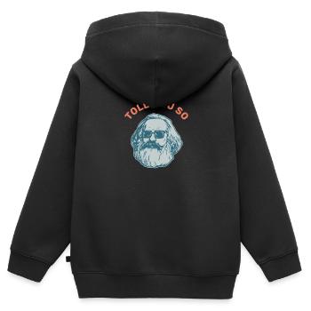 Told you so Geschenk Karl Marx Marxismus Chemnitz - Kinder Premium Organic Zip Hoodie - Schwarz - Hinten - AI Model Kid Male (0cm)