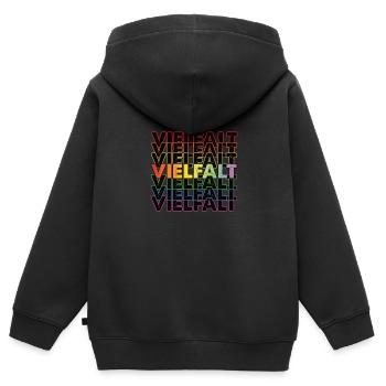 Vielfalt Gleichheit Regenbogen - Kinder Premium Organic Zip Hoodie - Schwarz - Hinten - AI Model Kid Male (0cm)