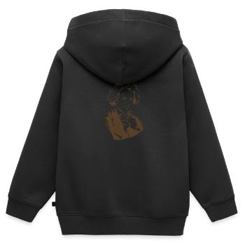 Porträt Beethoven Geschenk Klavierspieler Musik - Kinder Premium Organic Zip Hoodie - Schwarz - Hinten - AI Model Kid Male (0cm)