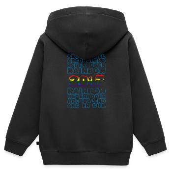2017 - Kinder Premium Organic Zip Hoodie - Schwarz - Hinten - AI Model Kid Male (0cm)