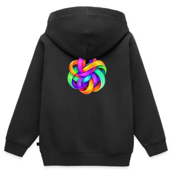 Kunst - Kinder Premium Organic Zip Hoodie - Schwarz - Hinten - AI Model Kid Male (0cm)