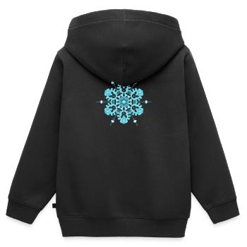 Flocon de neige - Sweat Premium à capuche zippé enfant bio - noir - Dos - AI Model Kid Male (0cm)