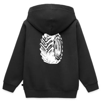 D’énormes pneus pour le sport et les tracteurs - Sweat Premium à capuche zippé enfant bio - noir - Dos - AI Model Kid Male (0cm)